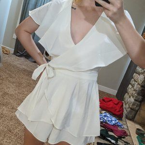 Lulus wrap romper, white